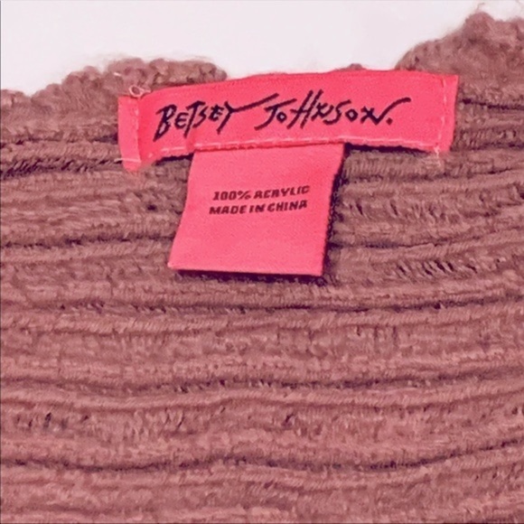 BETSY Johnson Pink Ruffle Fringe Scarf - Picture 3 of 4